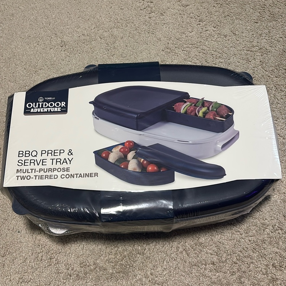 Torelli Tools blue and white multi purpose BBQ prep and serve tray